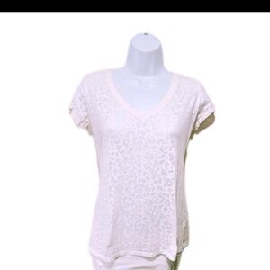 Victoria's Secret Tee Shop Burnout Babydoll Tee T Shirt S Leopard 90s Whimsical